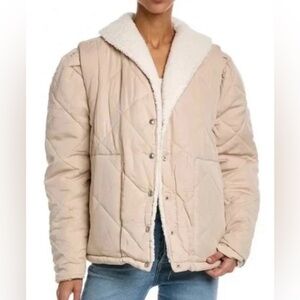 NWT Blank NYC (Anthropologie) Women's Warm Hearts Quilted Coat With Sherpa XS